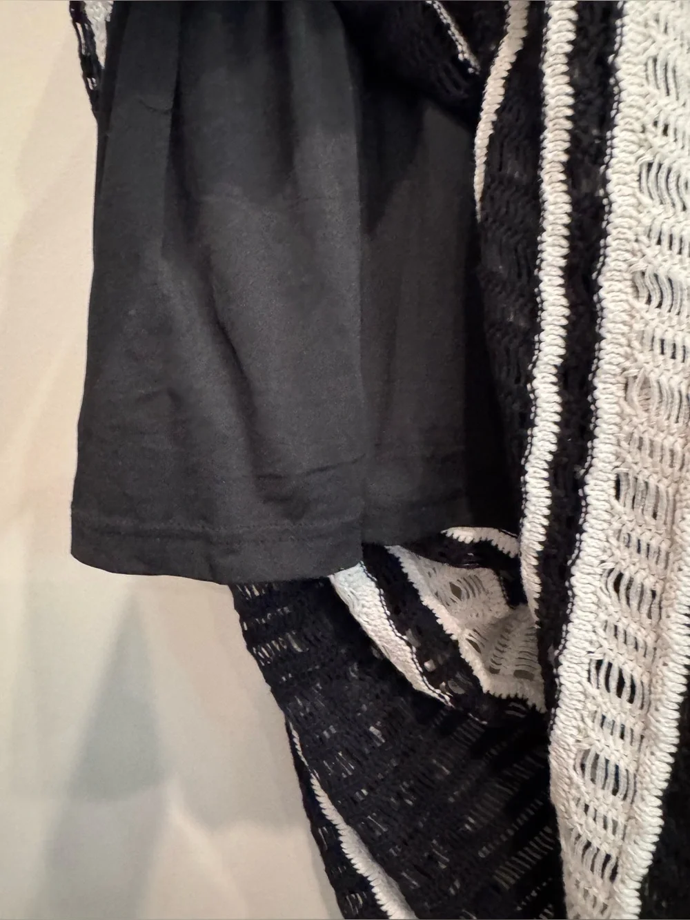 NWT Abercrombie & Fitch Crochet Striped Maxi Dress in Black/Cream Size M
